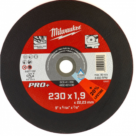 Тонкие отрезные диски по металлу PRO+ SCS 41 / 230 Milwaukee купить в Минске