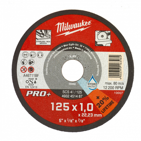 Тонкие отрезные диски по металлу PRO+ SCS 41 / 125 Milwaukee купить в Минске