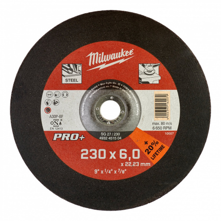 Шлифовальные диски по металлу PRO+ SG 27 / 230 Milwaukee купить в Минске