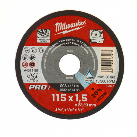 Тонкие отрезные диски по металлу PRO+ SCT 41 / 115 Milwaukee купить в Минске
